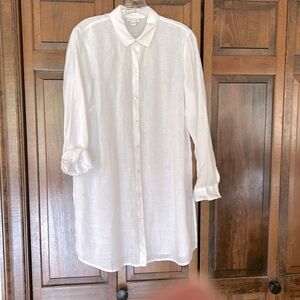 J.Jill white linen tunic, size small.